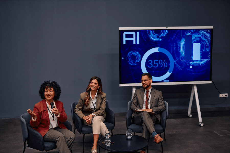 Panel discussion on artificial intelligence technology.